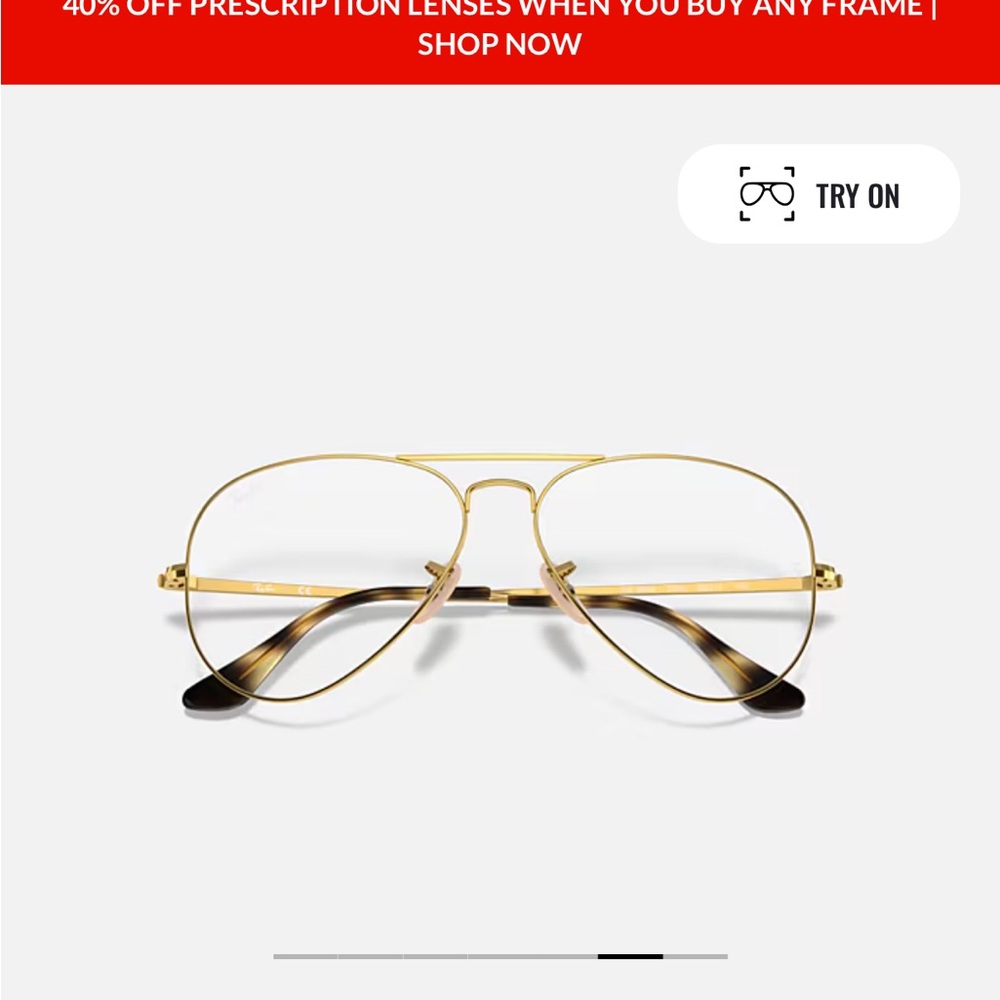Ray Ban Gold Aviator glasses